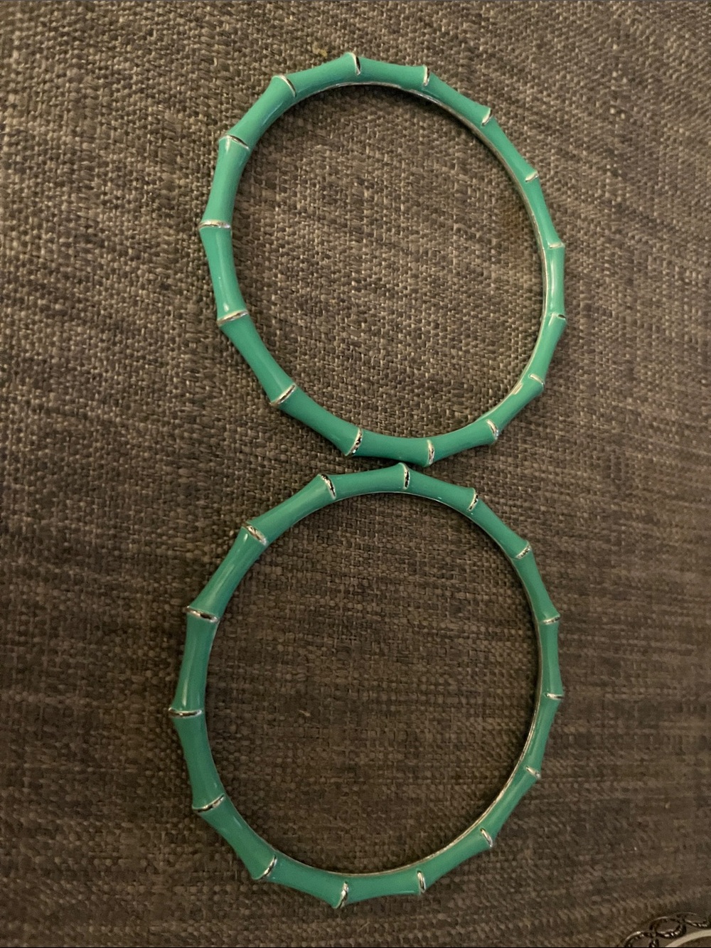 Talbots Teal Bamboo-Style and Silver-Tone Twist Bracelet Set